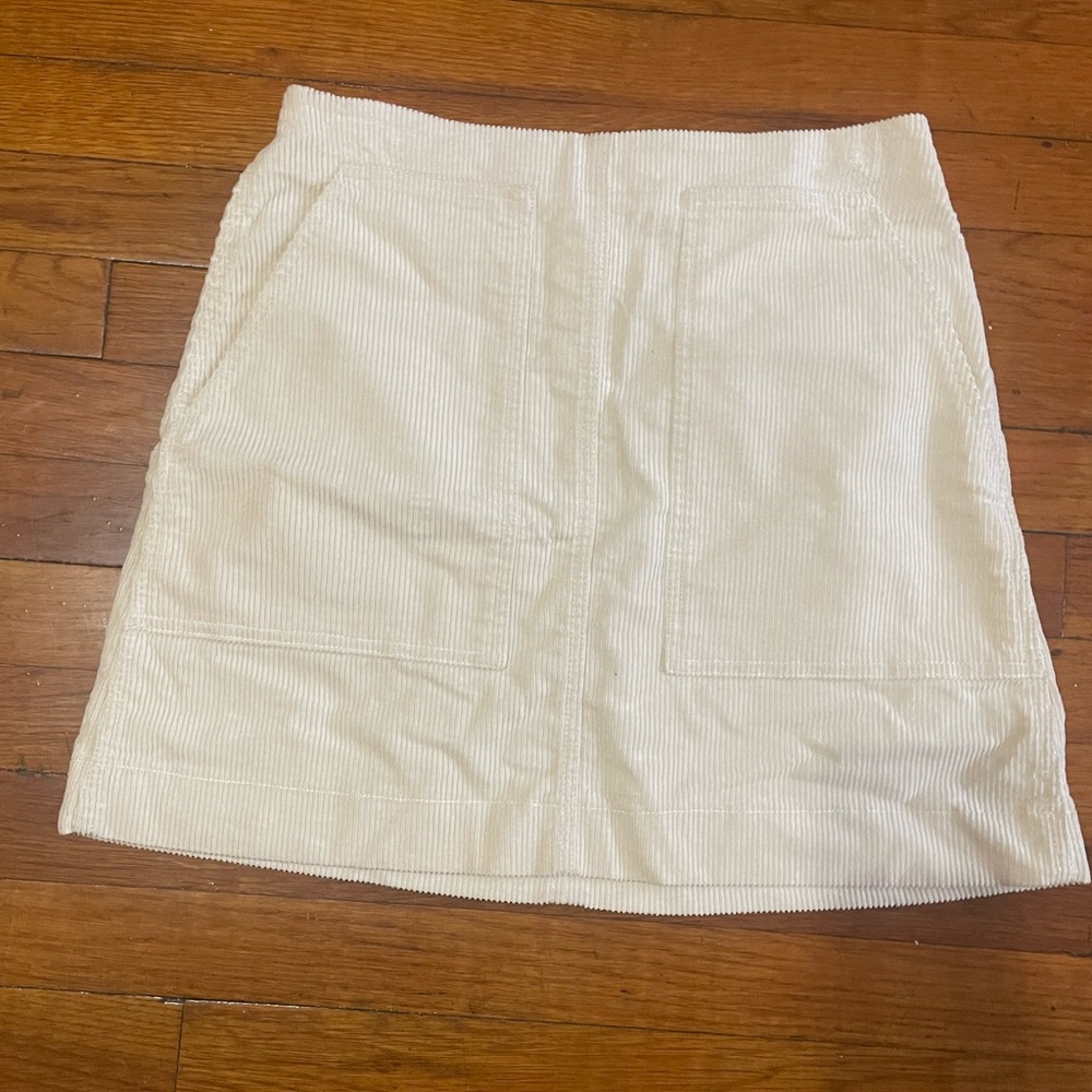 White mini skirt